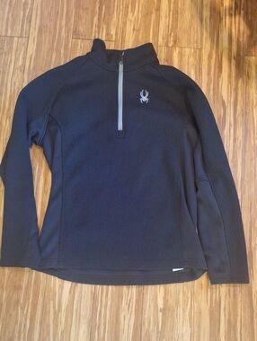 Mens Large Black Spyder Half Zip Pullover